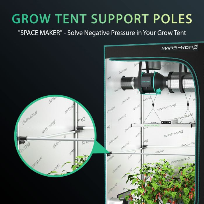 Mars Hydro Grow Tent Side Support Pole Kits High CFM Kit 5' × 5' (150 × 150 cm) – product view 4