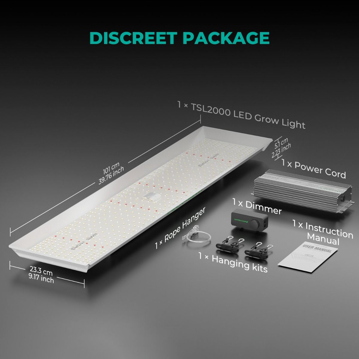 Mars Hydro TSL 2000 300W Dimmable Full Spectrum LED Grow Light for 120 × 60 cm Grow Tent – product view