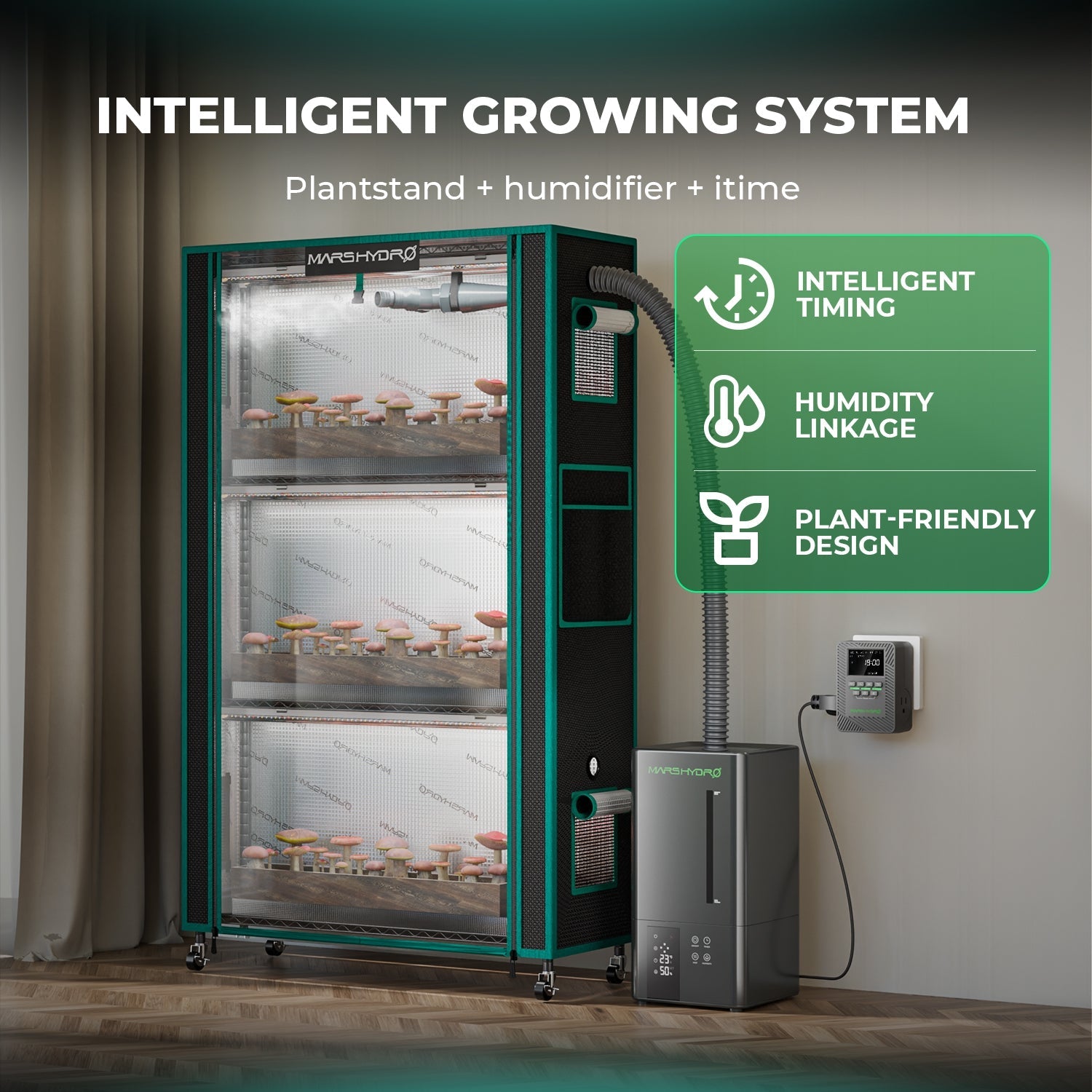 Mars Hydro 6-Tier Tall Plant Stand with 250 W Grow Lights & 1680D Grow Tent – product view 3